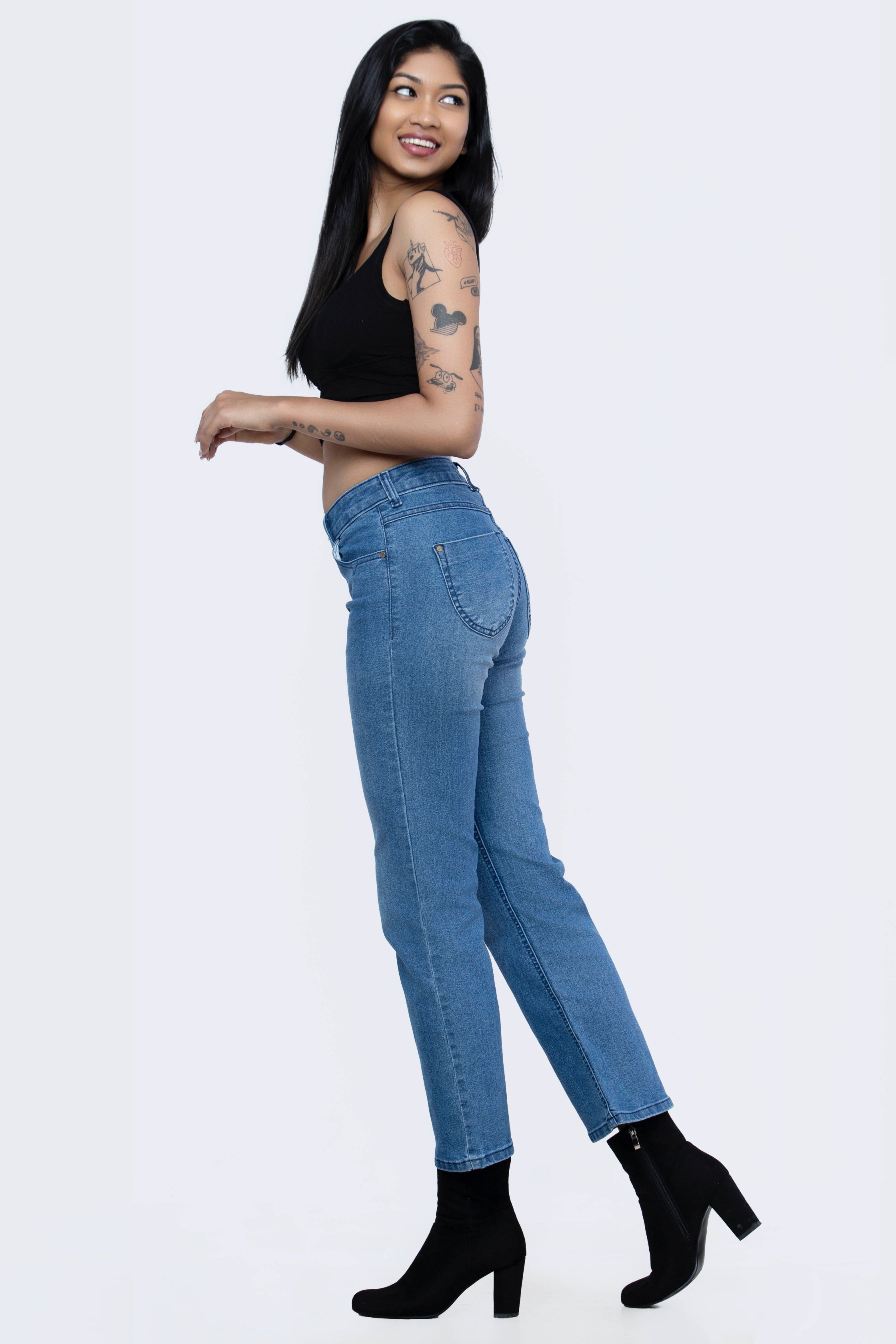 Women's Mid Rise Bootcut Jeans - Mid
